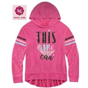TG Total Girl Pink Graphic Print Hoodie Top
